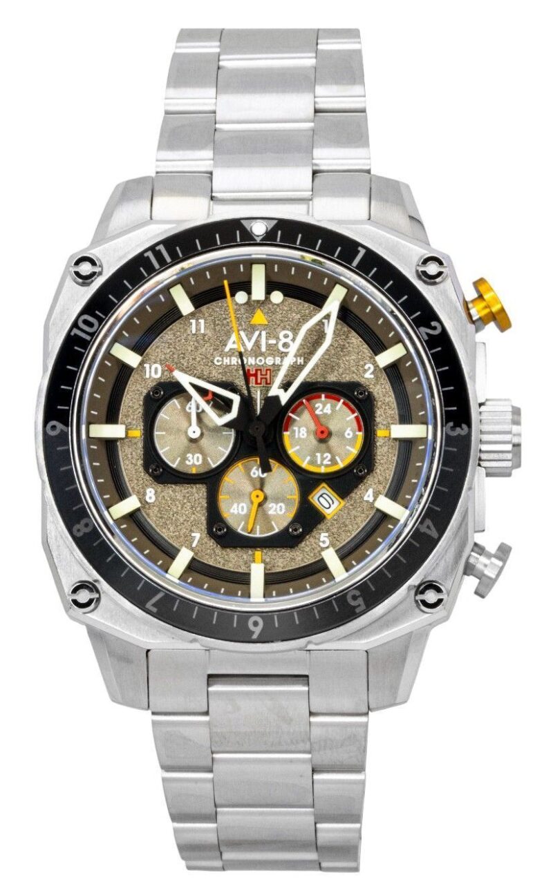 AVI-8 Hawker Hunter Atlas Dual Time Chronograph Stainless Steel Shadow Grey Dial Quartz AV-4100-33 Men's Watch