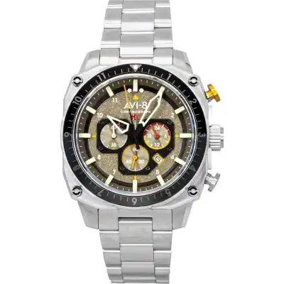 AVI-8 Hawker Hunter Atlas Dual Time Chronograph Stainless Steel Shadow Grey Dial Quartz AV-4100-33 Men's Watch