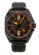 AVI-8 Bell X-1 Machbuster Rubber And Leather Strap Jet Black Dial Automatic AV-4115-04 Men's Watch