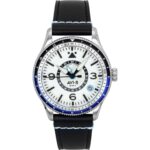 AVI-8 Flyboy Airmaster GMT Leather Strap White Dial Automatic AV-4128-02 Men's Watch
