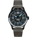 AVI-8 Flyboy Airmaster GMT Leather Strap Grey Dial Automatic AV-4128-05 Men's Watch