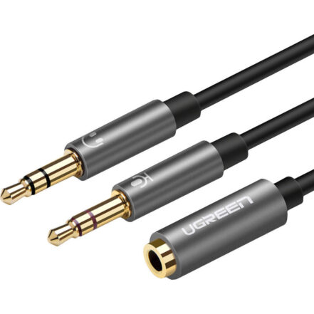 UGreen UV140 AUX 3.5mm Audio Splitter Cable - Black/Grey
