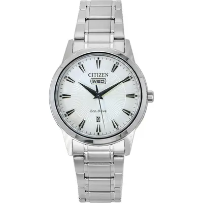 Citizen Eco-Drive Stainless Steel White Dial AW0100-86B Men's Watch