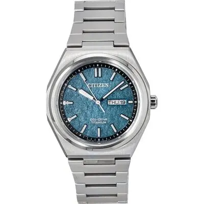 Citizen Zenshin Super Titanium Green Dial Eco-Drive AW0130-85X 100M Men's Watch