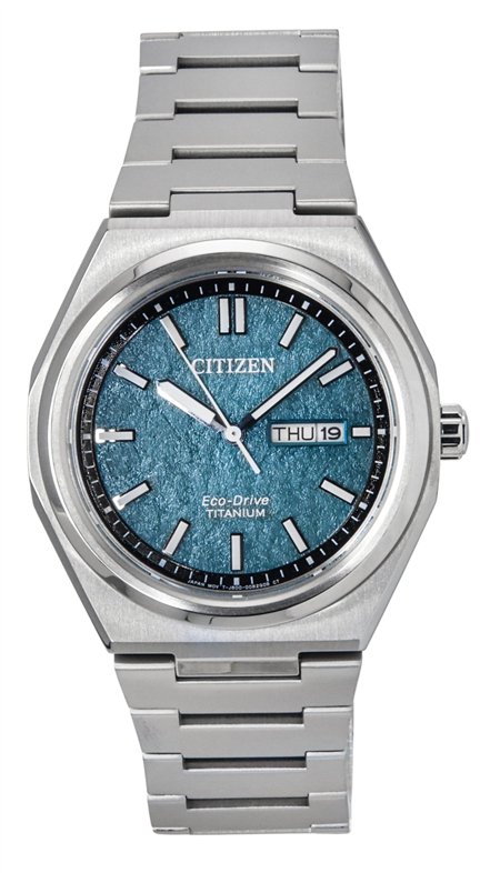 Citizen Zenshin Super Titanium Green Dial Eco-Drive AW0130-85X 100M Men's Watch