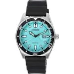 Citizen Eco-Drive Rubber Strap Turquoise Dial AW1760-14X 100M Men's Watch