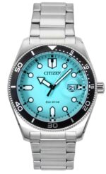 Citizen Marine Stainless Steel Turquoise Dial Eco-Drive AW1760-81W 100M Men's Watch