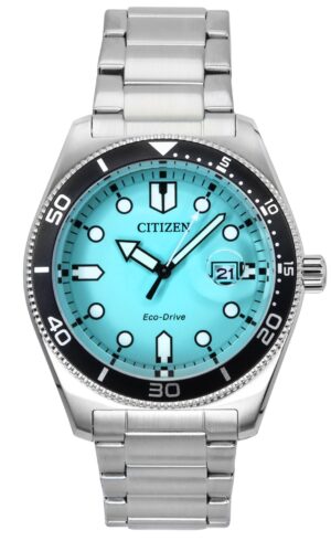 Citizen Marine Stainless Steel Turquoise Dial Eco-Drive AW1760-81W 100M Men's Watch