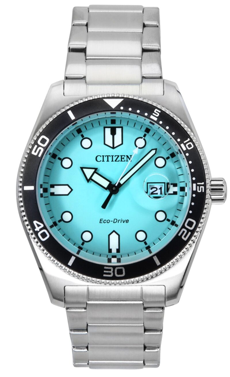 Citizen Marine Stainless Steel Turquoise Dial Eco-Drive AW1760-81W 100M Men's Watch