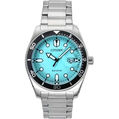 Citizen Marine Stainless Steel Turquoise Dial Eco-Drive AW1760-81W 100M Men's Watch