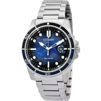 Citizen Marine Stainless Steel Blue Dial Eco-Drive AW1810-85L 100M Men's Watch