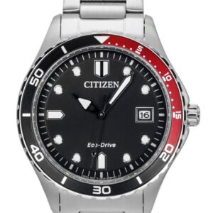 Citizen Eco-Drive Stainless Steel Black Dial AW1820-81E 100M Unisex Watch