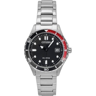 Citizen Eco-Drive Stainless Steel Black Dial AW1820-81E 100M Unisex Watch