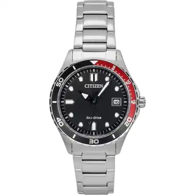 Citizen Eco-Drive Stainless Steel Black Dial AW1820-81E 100M Unisex Watch Citizen Eco-Drive Stainless Steel Black Dial AW1820-81E 100M Unisex Watch