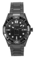 Citizen Brycen Stainless Steel Black Dial Eco-Drive AW1855-52E 100M Men's Watch