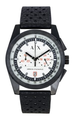 Armani Exchange Chronograph Rubber Strap Grey Dial Quartz AX2865 Men's Watch