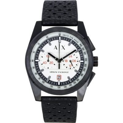 Armani Exchange Chronograph Rubber Strap Grey Dial Quartz AX2865 Men's Watch