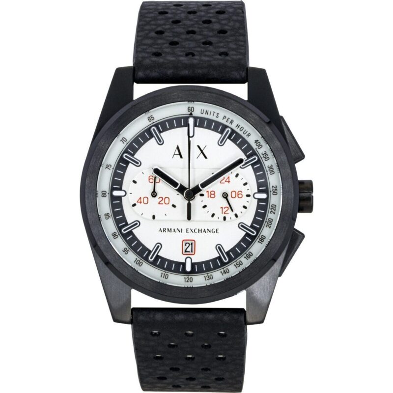 Armani Exchange Chronograph Rubber Strap Grey Dial Quartz AX2865 Men's Watch