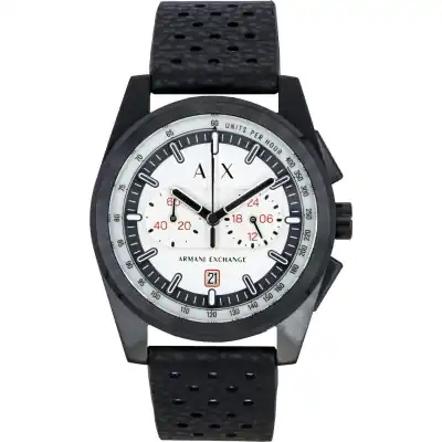 Armani Exchange Chronograph Rubber Strap Grey Dial Quartz AX2865 Men's Watch