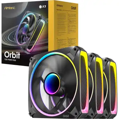 Antec ORBIT PWM 120mm ARGB Fan 3 Pack - Black