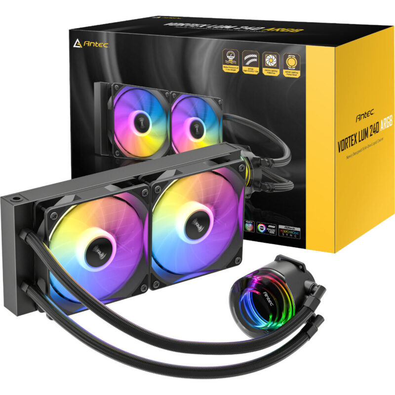 Antec VORTEX LUM 240 ARGB AIO CPU Liquid Cooler – Black