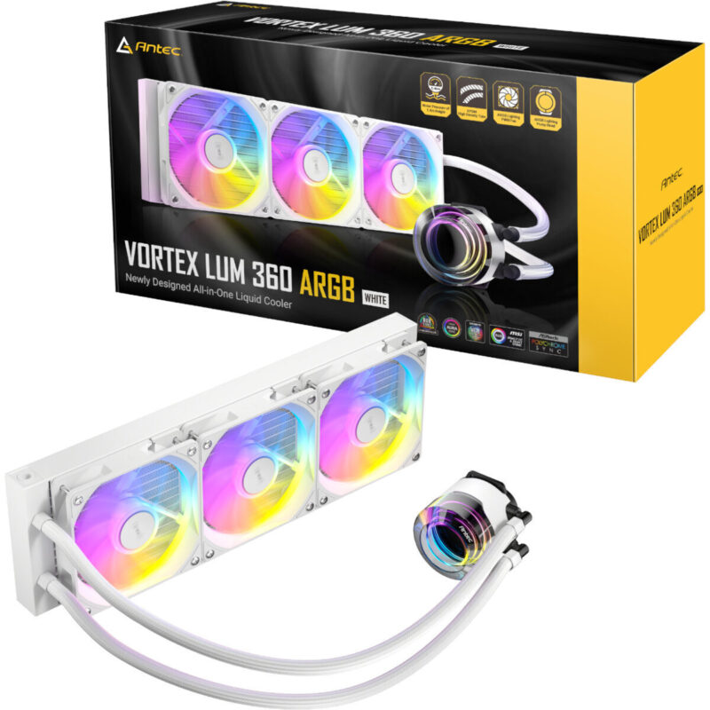 Antec VORTEX LUM 360 ARGB AIO CPU Liquid Cooler - White