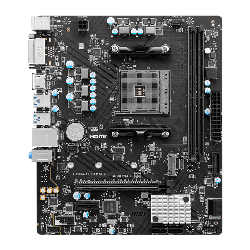 MSI B450M-APRO MAX II AMD AM4 MATX Gaming Motherboard - Image 2