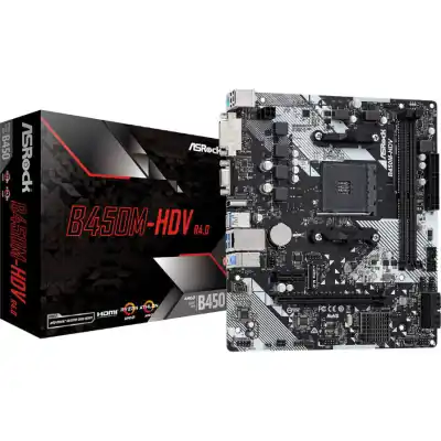 ASRock B450M-HDV R4.0 AMD AM4 M-ATX Motherboard