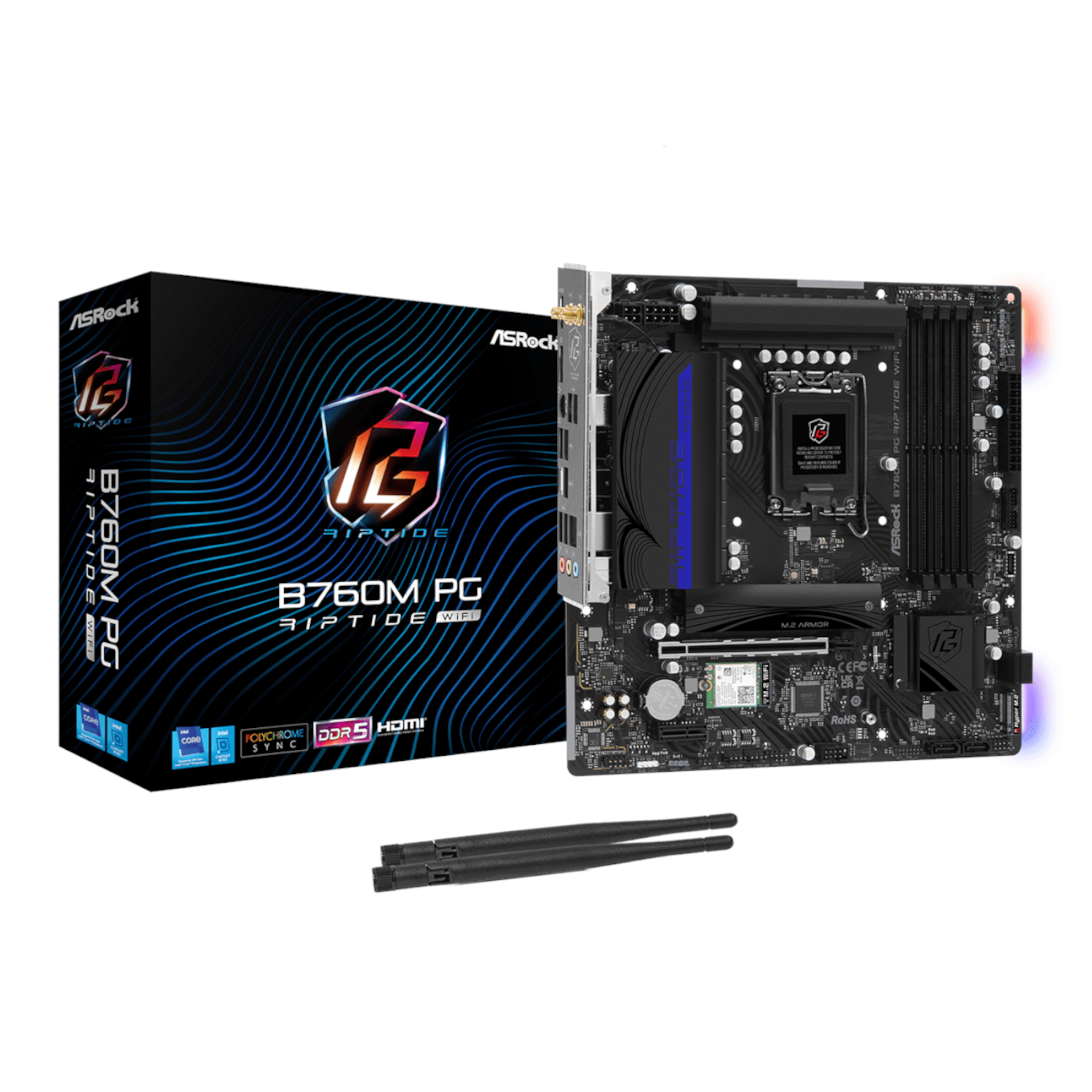 ASRock B760M PG Riptide Wi-Fi Intel LGA1700 Micro-ATX Motherboard 1 ASRock B760M PG Riptide Wi-Fi Intel LGA1700 Micro-ATX Motherboard
