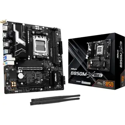 ASRock B850M-X WiFi AM5 Micro ATX Motherboard (DDR5, PCIe 5.0, Wi-Fi 6E)