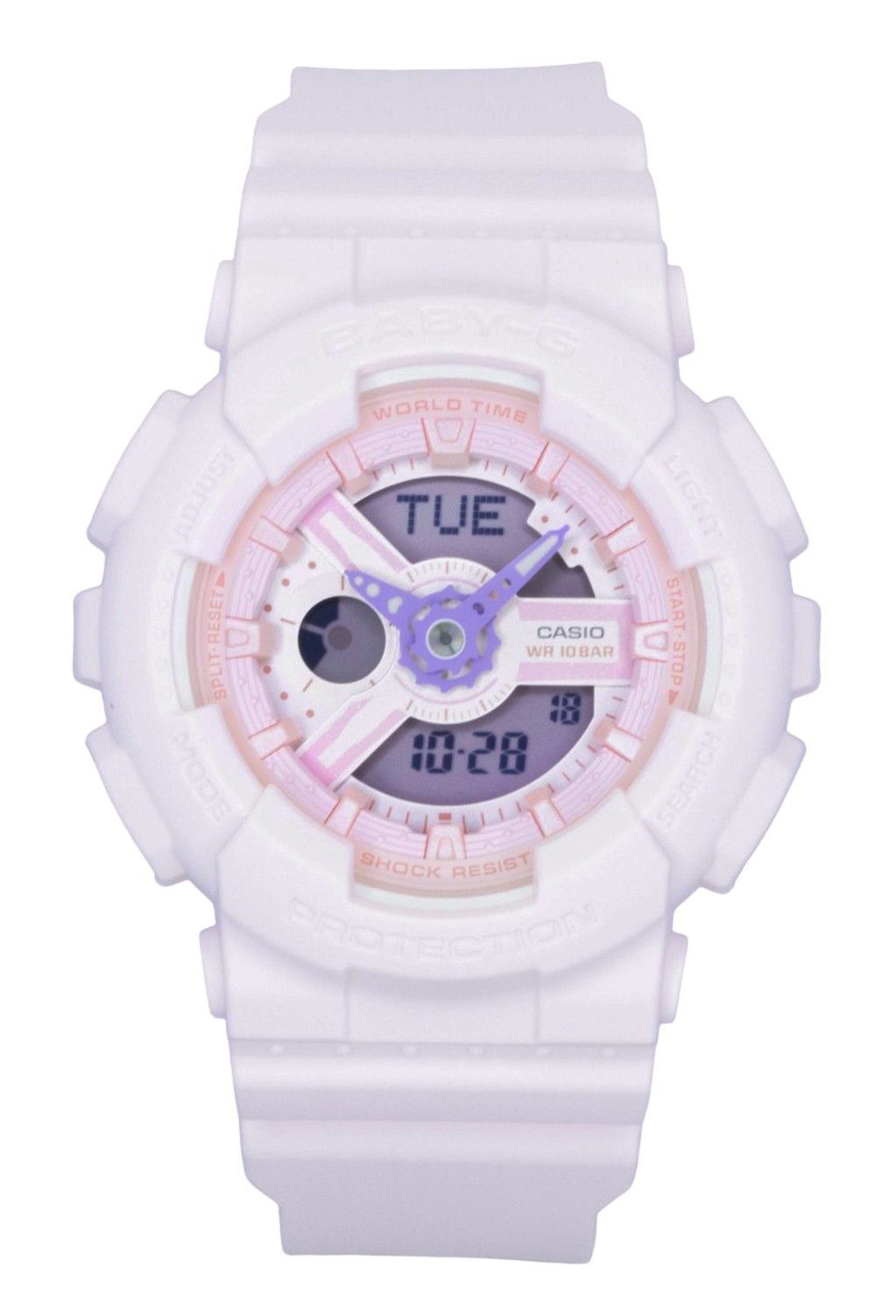 Casio Baby-G Analog Digital Resin Strap Pink Dial Quartz BA-110AH-4A 100M Women's Watch