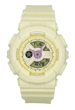 Casio Baby-G Analog Digital Resin Strap Yellow Dial Quartz BA-110AH-9A 100M Women's Watch