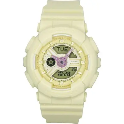 Casio Baby-G Analog Digital Resin Strap Yellow Dial Quartz BA-110AH-9A 100M Women's Watch