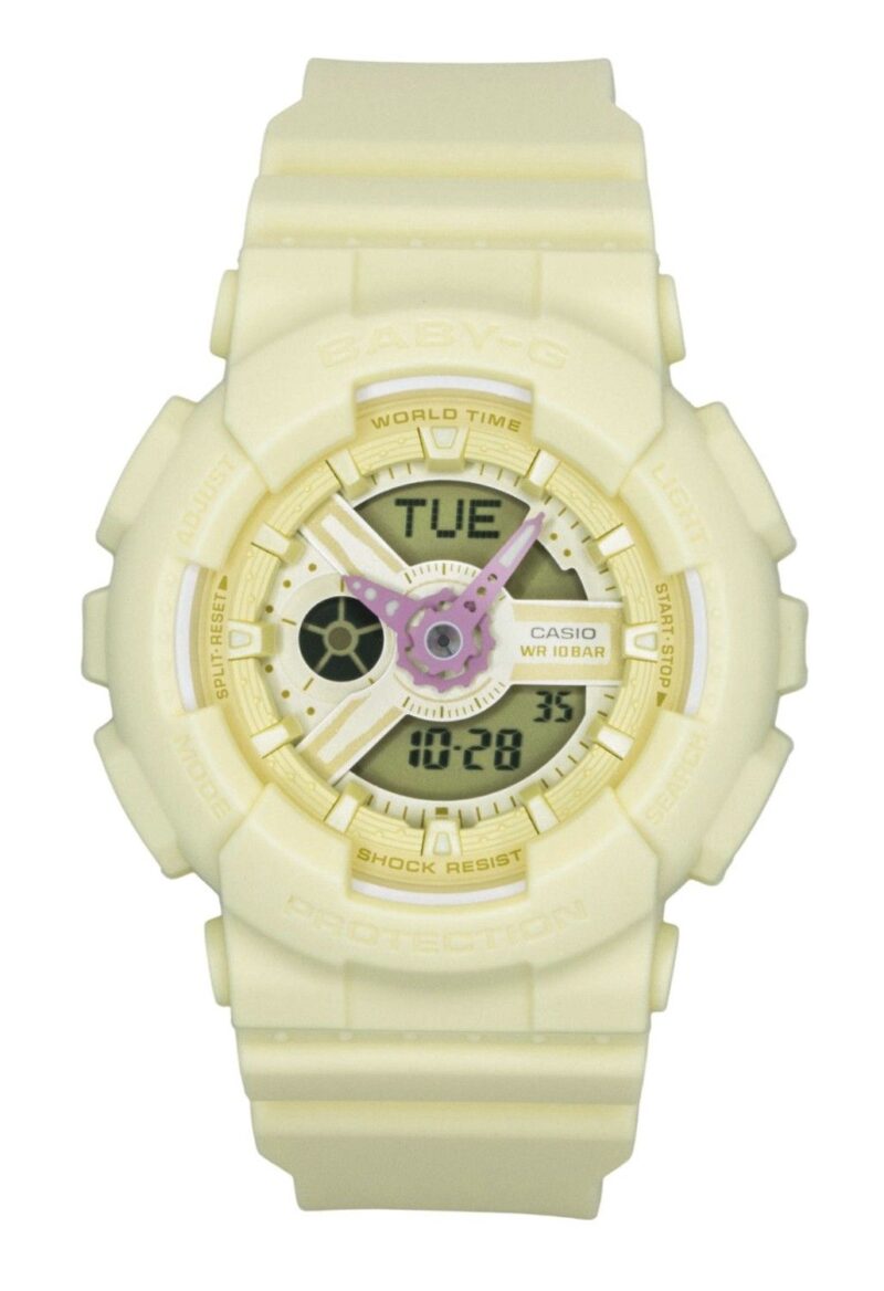 Casio Baby-G Analog Digital Resin Strap Yellow Dial Quartz BA-110AH-9A 100M Women's Watch