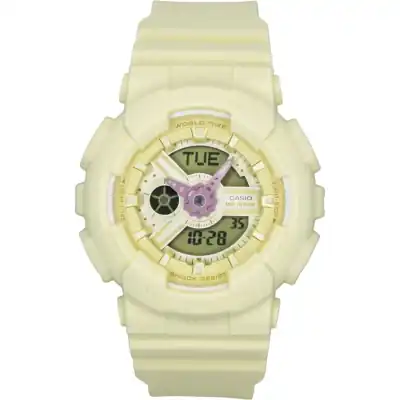 Casio Baby-G Analog Digital Resin Strap Yellow Dial Quartz BA-110AH-9A 100M Women's Watch Casio Baby-G Analog Digital Resin Strap Yellow Dial Quartz BA-110AH-9A 100M Women's Watch