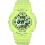 Casio Baby-G Analog Digital Green Resin Strap Green Dial Quartz BA-110YK-3A 100M Women's Watch