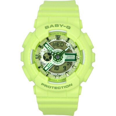 Casio Baby-G Analog Digital Green Resin Strap Green Dial Quartz BA-110YK-3A 100M Women's Watch