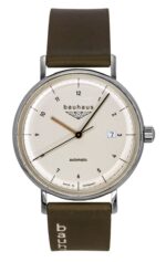 Bauhaus Leather Strap Beige Dial Automatic 21521 Men's Watch