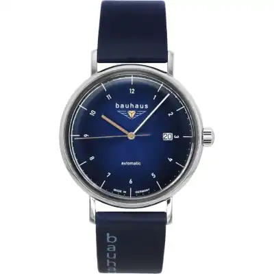 Bauhaus Leather Strap Dark Blue Dial Automatic 21523 Men's Watch