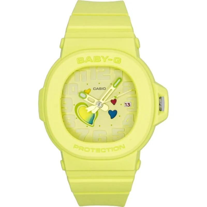 Casio Baby-G Analog Playful Hearts Series Green Dial Quartz BGA-10-3A 100M Women's Watch