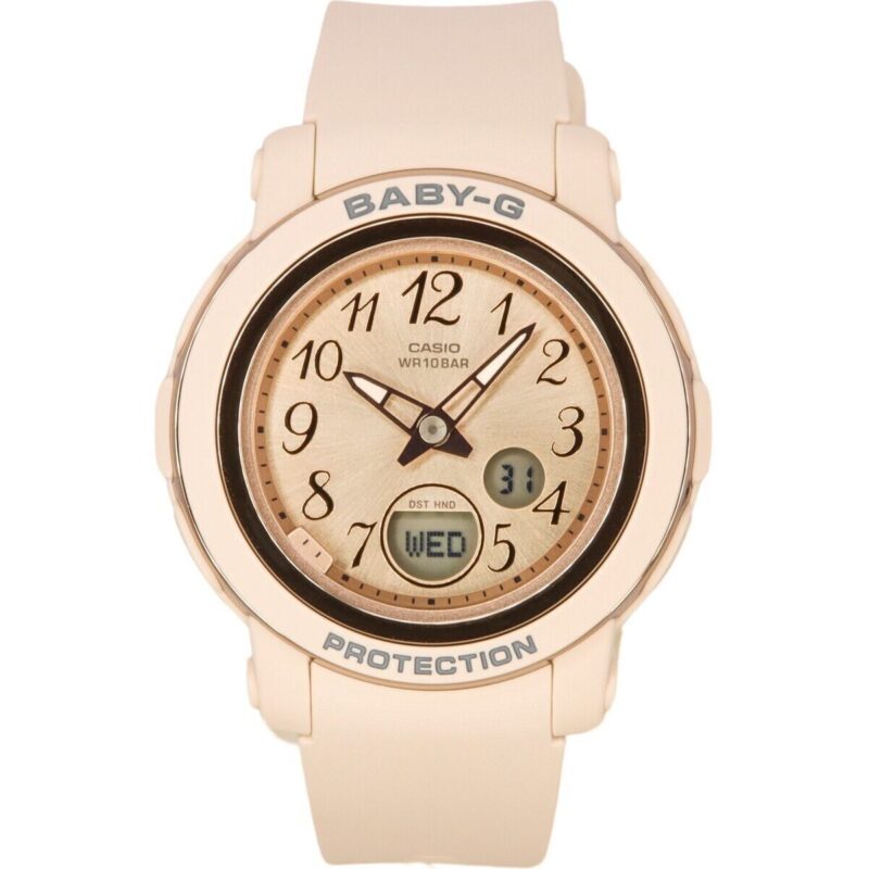 Casio Baby-g Analog Digital Resin Strap Rose Gold Dial Quartz Bga-290sa-4a 100m Women's Watch