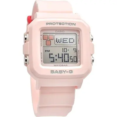Casio Baby-G Plus Digital Pink Resin Strap Quartz BGD-10L-4 100M Women's Watch With Extra Band Loops
