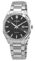 Citizen Eco-Drive Stainless Steel Black Dial BM7600-81E 100M Men's Watch
