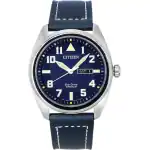 Citizen Eco-drive Super Titanium Blue Leather Strap Blue Dial Bm8560-45l 100m Men's Watch