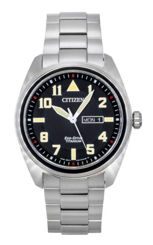 Citizen Garrison Super Titanium Black Dial Eco Drive BM8560-88E 100M Men's Watch