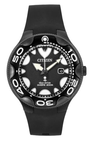 Citizen Promaster Eco-Drive Orca Polyurethane Strap Black Dial Diver's BN0235-01E 200M Men's Watch