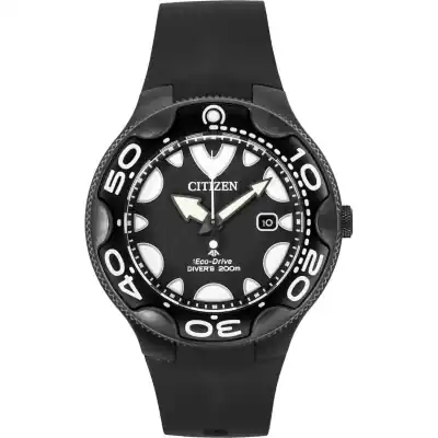Citizen Promaster Eco-Drive Orca Polyurethane Strap Black Dial Diver's BN0235-01E 200M Men's Watch