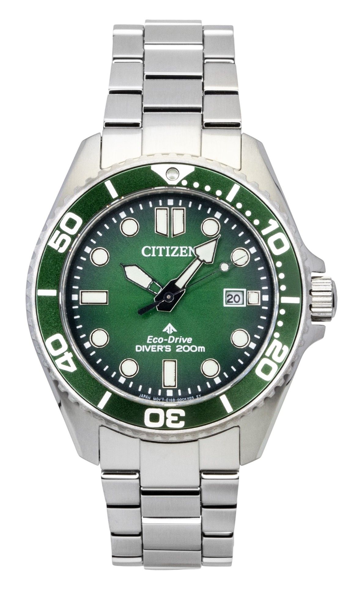 Citizen Promaster Marine Stainless Steel Green Dial Eco-Drive Diver's BN0269-50W 200M Men's Watch