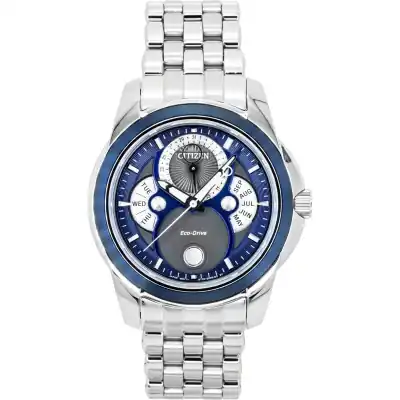Citizen Calendrier Moon Phase Stainless Steel Blue Dial Eco-Drive BU0088-51H 100M Men's Watch