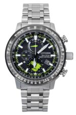 Citizen Promaster Geo Trekker Stainless Steel Black Dial Eco-Drive BY3006-53E 200M Men's Pilot Watch